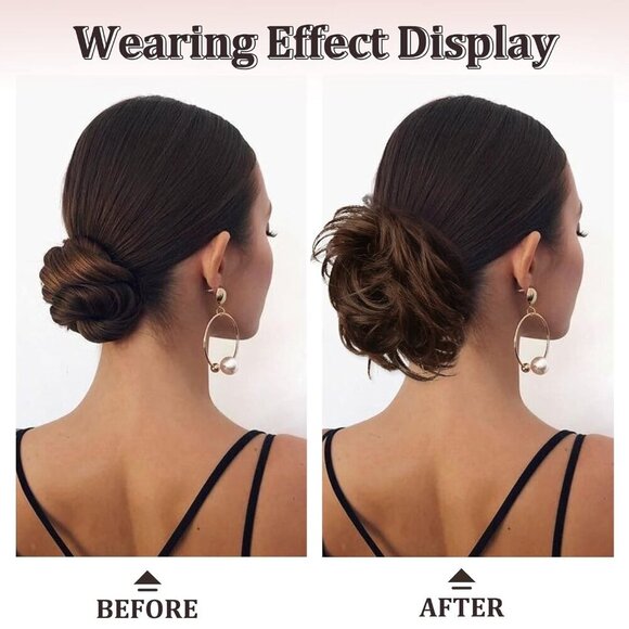 Claw Clip Bun Extension Human Hair Messy Updo Stylish Natural Look main image 5